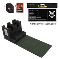 3in1 Deck Box Card Waterproof Storage Box Fits 200+ Single Sleeved Card for MTG TCG CCG PKM Cards with 4 Dividers &2 Toploaders black
