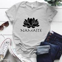 Namaste Letter Print Women T Shirt Short Sleeve O Neck Loose Women Tshirt Ladies Fashion Tee Shirt Tops Camisetas Mujer 4XL gray