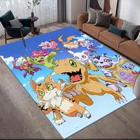 Digimon Retro Style Area Rug, Digimon Fan Cozy Carpet, Perfect Gift.chl 60x90cm blue