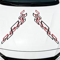 2 Pieces Auto Sticker Universal PETG Quick Installation Car RV Decal for Door SUV Black Red black