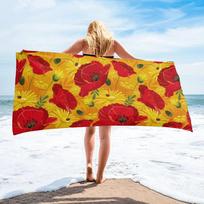 Ladybug Beach Towel Microfiber Cartoon Insect Bath Towel Quick-dry Swimming Cover Soft Portable Camping Sport Spa Travel Towels Hand Towel 30x50cm&1pc yellow