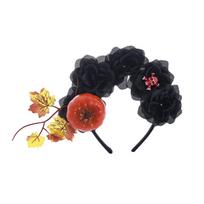 Halloween Pumpkin Hair Hoop Cosplay Devil Headband Skull Headdress Halloween Party Head Piece Hair Accessories Gifts red