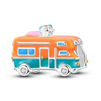 925 Sidabro Džipo Automobilio Motociklo RV Pakabukai Karoliukai Papuošalai Tinka Pakabukui Apyrankei PASIDARYK pats Išskirtinė Dovana orange