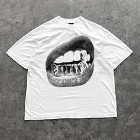 Big Lips Yk Mouth T Shirt  Grillz White T Shirt  Unisex Yk Shirt Streetwear T Shirt M gray