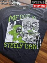 Steely Dan MF DOOM Vintage Rock Hip Hop Music Mashup Black Graphic T-Shirt L white