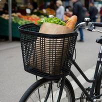 Front Cycle Basket Large Capacity Handlebar Storage for Commuters, Students, Grocery juoda