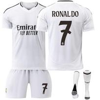 Kids Sports Gear Real Madrid Ronaldo Football Jersey White Youth Soccer Shirt 130-140 CM balta