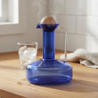 Glass Water Pitcher Large Capacity Jug Nordic type Juice for Home Dining, Party, Blue 1500ML blue