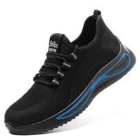 Men's Lightweight Steel Toe Work Shoes - Anti-Smash, Anti-Puncture, Flyknit Mesh, Versatile, Fashionable. 36