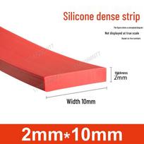 Aukštai temperatūrai atspari neslystanti raudona silikoninė sandarinimo juosta Red 2mm*10mm (per meter)