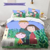 Benas ir Holė Raštas Patalynės Antklodžių Komplektas Namų Dekoras Dovana (1 * antklodės užvalkalas + 2 * pagalvės užvalkalai be šerdies) 140x200cm