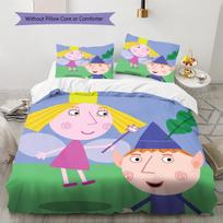 Benas ir Holė Raštas Patalynės Antklodžių Komplektas Namų Dekoras Dovana (1 * antklodės užvalkalas + 2 * pagalvės užvalkalai be šerdies) 140x200cm