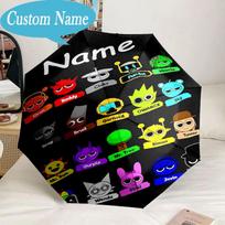 Custom Name Umbrella Sprun-ki Tree Characters Umbrella 8-Frame for Travel, Camping, Casual Lightweight Portable, Essential for Family Gifts Five-fold umbrella blue