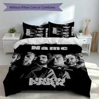3pcs Custom Name Linkin Park Set,Includes 1 Duvet Cover and 2 Pillowcases,All-season Bedroom Decor 140cmx200cm