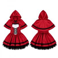 Halloween Costume Cute Little Red Riding Hood Sexy Queen Princess Uniform Stage Drama RPG Uniform M raudona