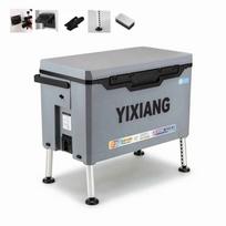 Fishing Seat Box Adjustable Tackle with Legs Telescopic for Anglers, gray