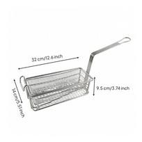 Deep Fryer Basket Commercial Wire Mesh Fry Long-Lasting for Home Cooks gray