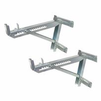 2 Pieces Ladder Jack Heavy Duty Scaffold Support Steel Construction gray
