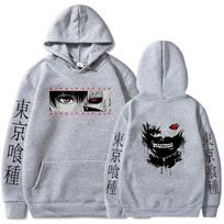 Anime Tokijo „Ghoul“ gobtuvai Ken Kaneki Grafiškai marginti megztiniai Vyriški laisvalaikio hiphopo gatvės apranga, pora, megztiniai, laisvas gobtuvas 5XL white