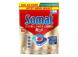 Somat Excellence Premium 5in1 Indų Plovimo Tabletės 44 Vnt.