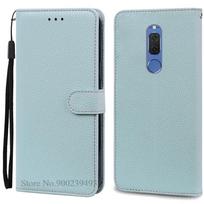 Dėklas Huawei Mate 10 Lite, Dangtelis Huawei Nova 2i, Odinis piniginės dėklas Huawei RNE-L21 L22 RNE-L01 L02 L03 L11 L23 AL00 Huawei Nova 2i šviesiai mėlyna spalva