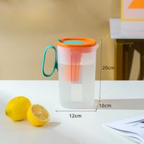 Plastikinis didelės talpos šalto vandens arbatinukas su filtru Atsparus aukštai temperatūrai Sulčių puodas Šalto vandens arbatinuko puodelis 1550ML oranžinė