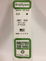 Evergreen 212 polistireno strypai 2 mm x 350 mm, 6 vnt.