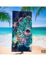 Galaxy Mandala Beach Towel, Microfiber Soft Absorbent Quick Dry, Oversized for Beach Pool Travel, Boho Space Print Bath Towel 40x60cm blue