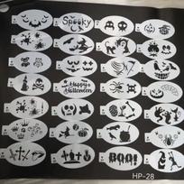 Body Facial Painting Stencils Plastic Tattoo Templates Face Tracing Stencils Reusable Makeup Templates white