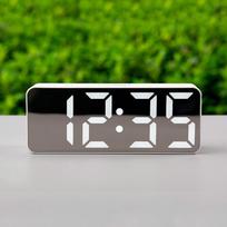Yujeubi Led Slim Mirror Desk Clock White/Free black