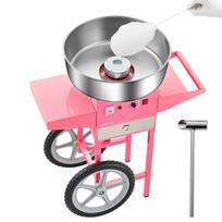 VEVOR Electric Cotton Candy Machine with Cart, 1000W Commercial Candy Floss Maker with 52cm in Stainless Steel Bowl, Sugar Scoop, and Drawer 81.9 x 52 x 85.5 cm rožinė