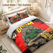 DOOM Bedding Set, 1 Duvet Cover & 2 Pillowcases Soft Comfortable Bedroom Home Textile Decor 135cmx200cm red