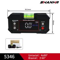SHANHR Digital Angle Finder, Multi-Axis Protractor Tool with Backlit LCD, Digital Level with Bubble and Dual Axis Display No Wireless black