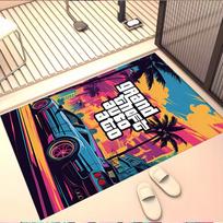 Grand Theft Auto VI Spausdintas Kilimas, Plaunamas Grindų Kilimas, Įėjimui, Bendrabučiui, Skalbimo Kambariui, Biurui, Darbo Kambariui, Namų Dekoras, Gimtadienio, Kalėdų Dovana 40cmx60cm