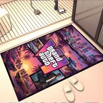 Grand Theft Auto VI Spausdintas Kilimas, Plaunamas Grindų Kilimas, Įėjimui, Bendrabučiui, Skalbimo Kambariui, Biurui, Darbo Kambariui, Namų Dekoras, Gimtadienio, Kalėdų Dovana 50cmx80cm