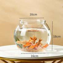 Transparent Round Ornamental Fish Tank Portable Goldfish Small Fish Bowl Pet Plastic Lightweight Desk Aquarium Bowl Home Decor A5