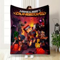 Minecraft Dungeons Battle Scene Patterned flannel blanket perfect for the bedroom living room, sofa, or a little nap 180x230cm(70*90in)