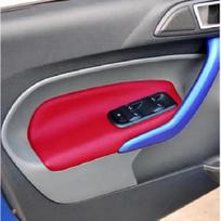 Ford Fiesta 2009 2010 2011 2012 2013 2014 mikropluošto priekinių durų skydo odos užvalkalas automobilio interjeras 2 vnt. 2 front door 2pcs raudona
