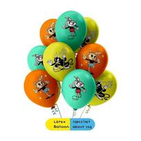 Cuphead Themed Birthday Party Decoration Set Paper Cups Plates Balloons Cartoon Character Tableware Indoor Outdoor Celebrations blue