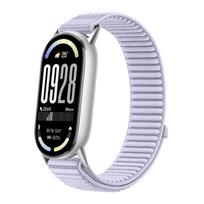 Breathable Strap for Xiaomi Mi Band 11 10 9 8 Accessories Sport Nylon Loop Replacement Bracelet Correa Smart Mi band 10 9 8 NFC Mi band 8-8 NFC violetinė