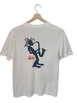 90-ųjų Originalus Stüssy Marškinėliai Vintažiniai Rasta Džiazo Saksofono Logotipas Laisvalaikio Klasikinė Mada Lauko archyvas stussy Gatvės apranga Pagaminta JAV dydis vidutinis 150 gray