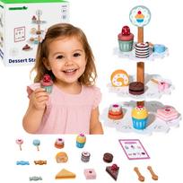 TOOKY TOY Saldumynų lėkštė medinis stovas keksiukams ir pyragams