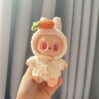 Only Clothes, First and Second Generation, Labubu Clothes, Pendants, Canvas Accessories, Knitting, Rabbit Ear Headband, Cute Pack of 2 beige