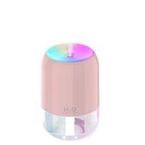 USB oro drėkintuvas su LED šviesos aromato difuzoriumi oro valytuvas Mist Maker oro gaiviklis miegamajam namų automobilių biurui rožinė
