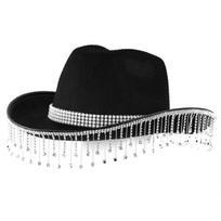 Masquerade Party Cowboy Hat Nightclub Hat Western Cowgirl Hat Wide Brim Sun Hat juoda