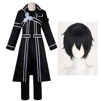 Anime Kardas Cos Kirito Kazuto Kirigaya Cosplay Kostiumas Perukas Art Online Striukė Marškiniai Kelnės Individualaus Dydžio Apranga Moterims Vyrams L juoda