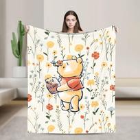 Mikės Pūkuotuko pledas Super šiltas pliušinis su paveikslėliais Lovos užtiesalas Vaikui Svetainei Flanelinis lovatiesis Lovos uždangalas 100cmx150cm