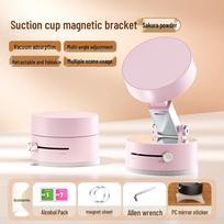 Car Multifunctional Foldable Magnetic Phone Holder with Suction Cup rožinė