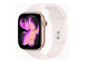 APPLE  Watch Series 11 GPS 46mm Rose Gold Aluminium Case with Light Blush Sport Band - S/M | MEV64ZR/A | 0195950632064