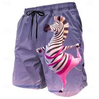 Screaming Donkey Personality Board Shorts For Men's Clothes Summer Sea Beach Casual Quick Dry Short Humour Funny 3D Print Short XXXL gray
